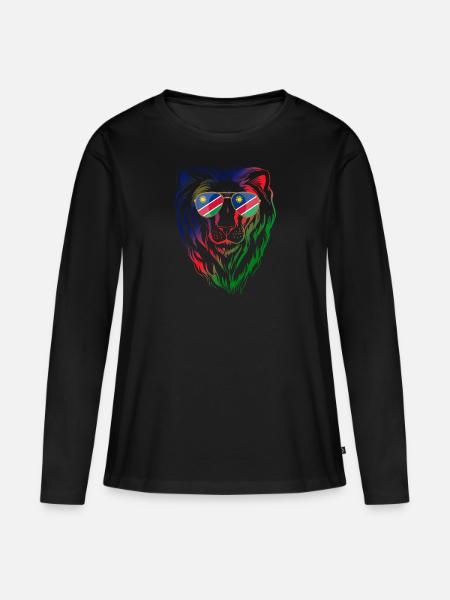 Namibia - Frauen Premium Bio Langarmshirt - Schwarz