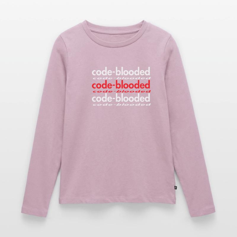 Code Blooded Programmeur Codage Informatique T-shirt manches longues Premium bio Femme