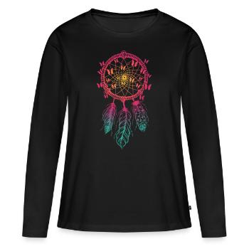 Attrape-rêves - T-shirt manches longues Premium bio Femme - noir - Devant - Julia (174cm)