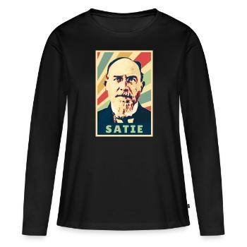 Eric Satie Vintage Farben - Frauen Premium Bio Langarmshirt - Schwarz - Vorne - Julia (174cm)