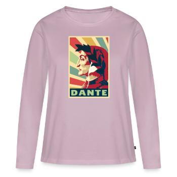 Dante colores vintage - T-shirt manches longues Premium bio Femme - rose poudré - Devant - Julia (174cm)