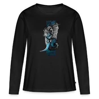 Elephant Majesty : à la découverte du monde de Majestic - T-shirt manches longues Premium bio Femme - noir - Devant - Julia (174cm)