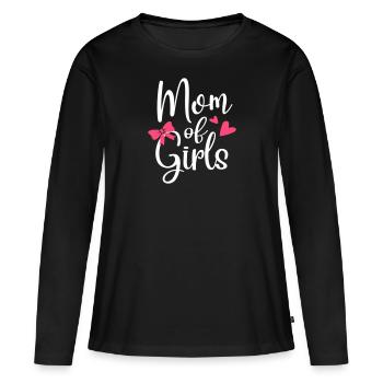 Maman de filles Maman filles filles maman fière maman - T-shirt manches longues Premium bio Femme - noir - Devant - Julia (174cm)