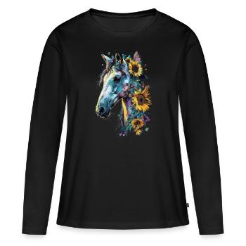Arabe - T-shirt manches longues Premium bio Femme - noir - Devant - Julia (174cm)
