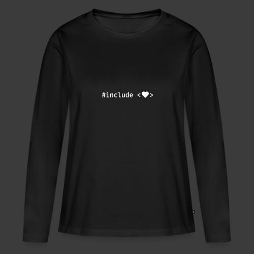 White Include Heart - Women's Premium Organic Long Sleeve Shirt
