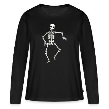 squelette - T-shirt manches longues Premium bio Femme - noir - Devant - Julia (174cm)