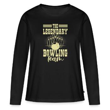 Équipe légendaire de bowling - T-shirt manches longues Premium bio Femme - noir - Devant - Julia (174cm)