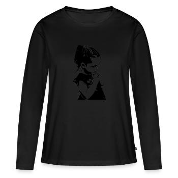 fille - T-shirt manches longues Premium bio Femme - noir - Devant - Julia (174cm)