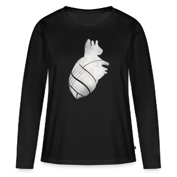 Ein Herz aus Metall - Frauen Premium Bio Langarmshirt - Schwarz - Vorne - Julia (174cm)