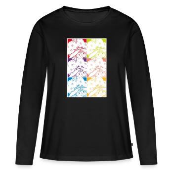 Charlotte Aux Fraises En Couleurs Arc-En-Ciel - T-shirt manches longues Premium bio Femme - noir - Devant - Julia (174cm)
