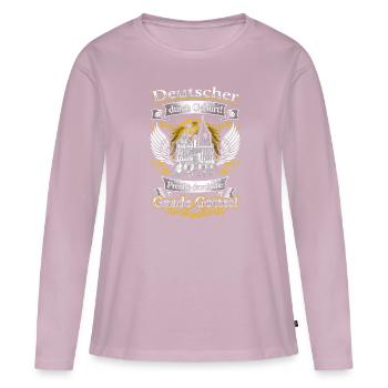Stolzer Preuße – Heimat und Tradition durch Gott - Frauen Premium Bio Langarmshirt - Altrosa - Vorne - Julia (174cm)