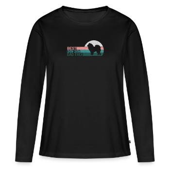 Meilleur Chow Chow Dad Ever Chien Chow Chow rétro - T-shirt manches longues Premium bio Femme - noir - Devant - Julia (174cm)