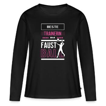 Beste Faustball Trainerin Faustballtrainerin Spiel - Frauen Premium Bio Langarmshirt - Schwarz - Vorne - Julia (174cm)