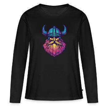 Wikinger - Frauen Premium Bio Langarmshirt - Schwarz - Vorne - Julia (174cm)