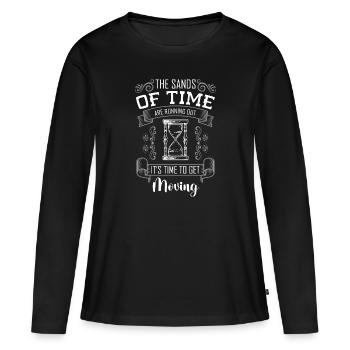 Sanduhr Sand Zeitreise - Frauen Premium Bio Langarmshirt - Schwarz - Vorne - Julia (174cm)