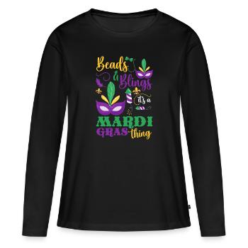 Mardi Gras Parade Mardi Tuesday - T-shirt manches longues Premium bio Femme - noir - Devant - Julia (174cm)