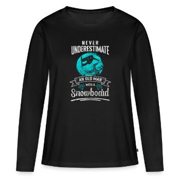 Snowboard Board Sport Winterurlaub - Frauen Premium Bio Langarmshirt - Schwarz - Vorne - Julia (174cm)