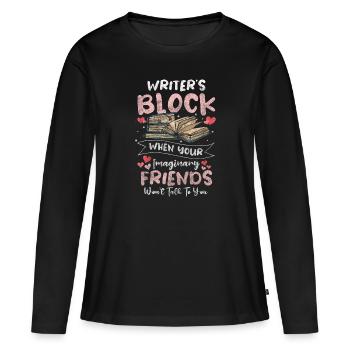 Author Fantasy Blogger - Women's Premium Organic Long Sleeve Shirt - black - Front - Julia (174cm)