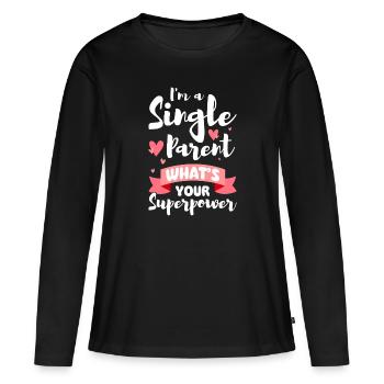 Parents Father Solo - Women's Premium Organic Long Sleeve Shirt - black - Front - Julia (174cm)