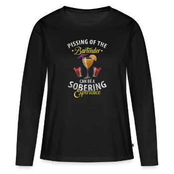 Bar Kellner Shaker - Frauen Premium Bio Langarmshirt - Schwarz - Vorne - Julia (174cm)