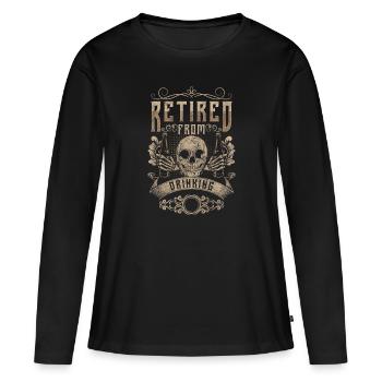 Alcool Non Merci Ivrogne Motivation - T-shirt manches longues Premium bio Femme - noir - Devant - Julia (174cm)