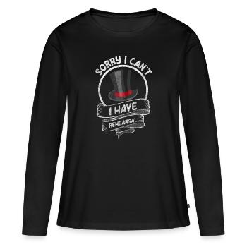 Schauspieler Probe Prominent Vorhang - Frauen Premium Bio Langarmshirt - Schwarz - Vorne - Julia (174cm)