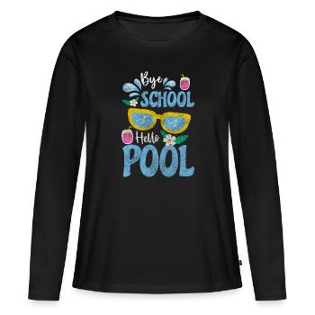 Célébration de la piscine - T-shirt manches longues Premium bio Femme - noir - Devant - Julia (174cm)