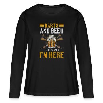 Compétition de cibles de fléchettes - T-shirt manches longues Premium bio Femme - noir - Devant - Julia (174cm)