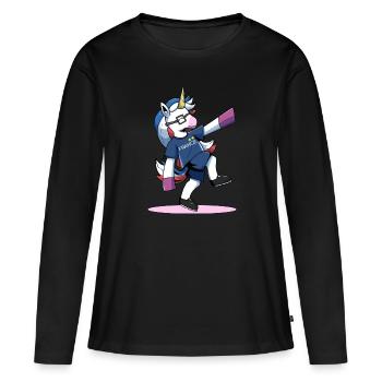 Licorne supporter équipe de france coupe du monde - T-shirt manches longues Premium bio Femme - noir - Devant - Julia (174cm)