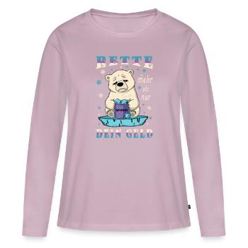 Sauver les ours polaires - T-shirt manches longues Premium bio Femme - rose poudré - Devant - Julia (174cm)