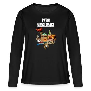 Pyro Brothers - Frauen Premium Bio Langarmshirt - Schwarz - Vorne - Julia (174cm)