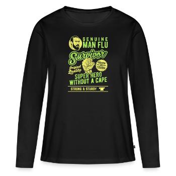 Man Flu Survivor - T-shirt manches longues Premium bio Femme - noir - Devant - Julia (174cm)