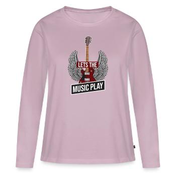 Blue-Let’s Rock - T-shirt manches longues Premium bio Femme - rose poudré - Devant - Julia (174cm)