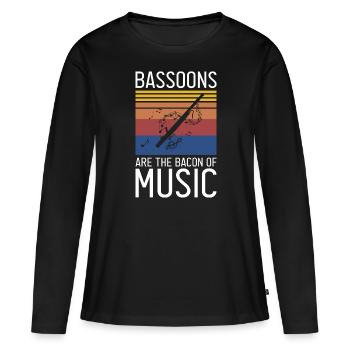 Instrument à vent en bois et instrument à vent basson - T-shirt manches longues Premium bio Femme - noir - Devant - Julia (174cm)