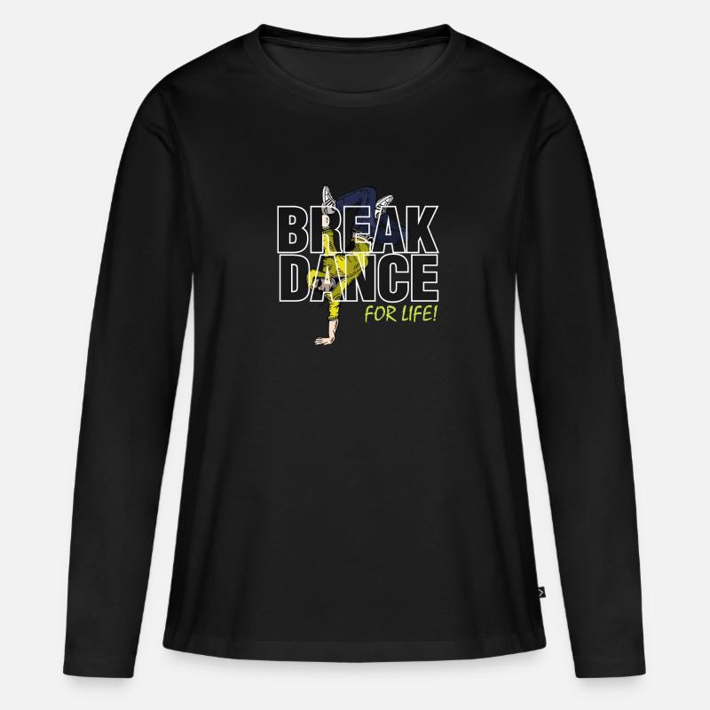 Breakdance - Frauen Premium Bio Langarmshirt - Schwarz