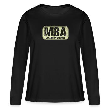MBA - T-shirt manches longues Premium bio Femme - noir - Devant - Julia (174cm)