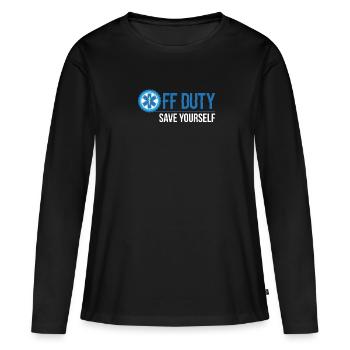 Off Duty Save Yourself EMS T-shirt - T-shirt manches longues Premium bio Femme - noir - Devant - Julia (174cm)