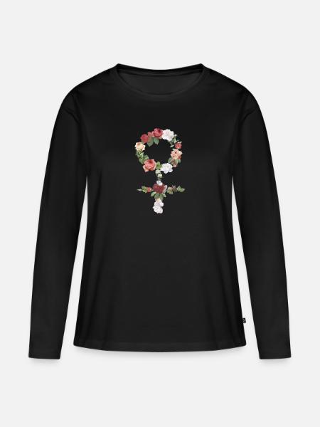 Venus symbol - Women's Premium Organic Long Sleeve Shirt - black