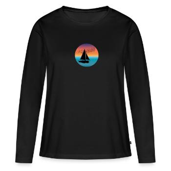 catamaran à voile cadeau katamaran idée actuelle bateau - T-shirt manches longues Premium bio Femme - noir - Devant - Julia (174cm)