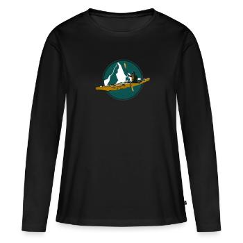 Canoë cadeau canoë canoë - T-shirt manches longues Premium bio Femme - noir - Devant - Julia (174cm)
