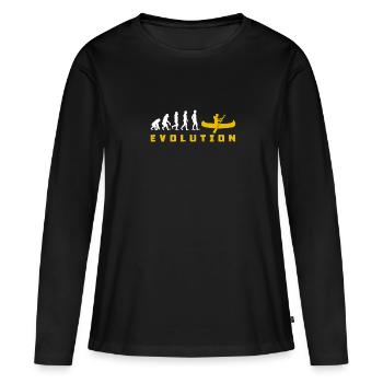 Canoë cadeau canoë canoë - T-shirt manches longues Premium bio Femme - noir - Devant - Julia (174cm)