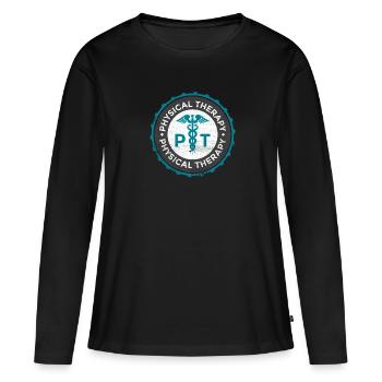 Physiotherapie Geschenk physio therapeut - Frauen Premium Bio Langarmshirt - Schwarz - Vorne - Julia (174cm)