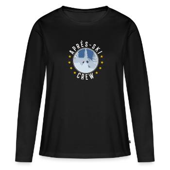 Ski fahren Geschenk Schnee Winterurlaub - Frauen Premium Bio Langarmshirt - Schwarz - Vorne - Julia (174cm)