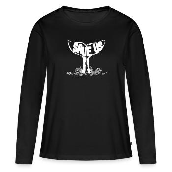 Wal - Frauen Premium Bio Langarmshirt - Schwarz - Vorne - Julia (174cm)