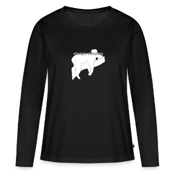 toujours dormir cadeau / dormir - T-shirt manches longues Premium bio Femme - noir - Devant - Julia (174cm)