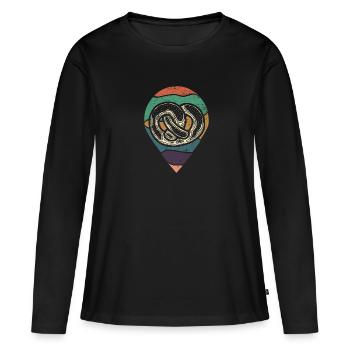 Bretzel - T-shirt manches longues Premium bio Femme - noir - Devant - Julia (174cm)