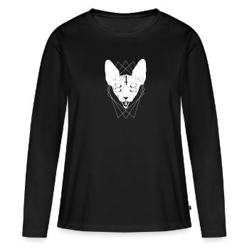 Sphinx Cat du diable - Black Metal Death Metal - T-shirt manches longues Premium bio Femme - noir - Devant - Julia (174cm)