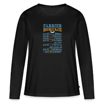 Taux horaire du maréchal-ferrant - T-shirt manches longues Premium bio Femme - noir - Devant - Julia (174cm)