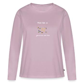 Se sentir comme une luciole - T-shirt manches longues Premium bio Femme - rose poudré - Devant - Julia (174cm)