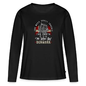 Danemark - T-shirt manches longues Premium bio Femme - noir - Devant - Julia (174cm)